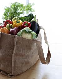 Tote bag with veggies